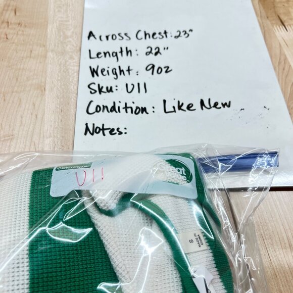 Cyrus Striped Sleeveless Knit Sweater Top White Green Size Small - Picture 8 of 8